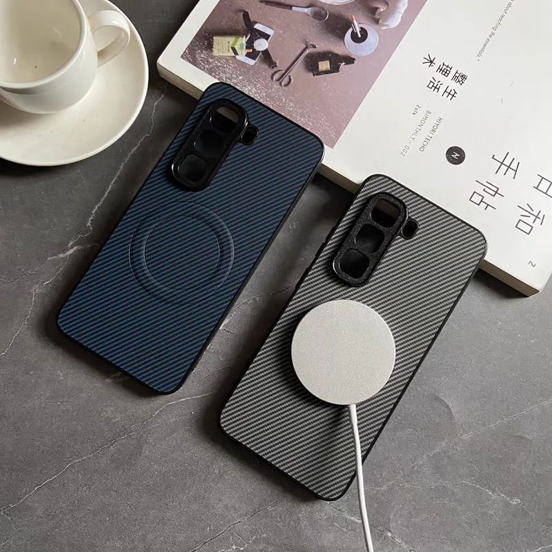 Magnetic Carbon Fibre Shockproof Phone Case - Protective Armor Design