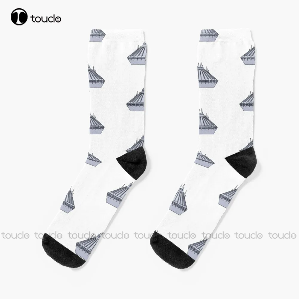 

Galactic Mountain Socks Yellow Socks Christmas Gift Unisex Adult Teen Youth Socks Custom 360° Digital Print Women Men Funny Sock