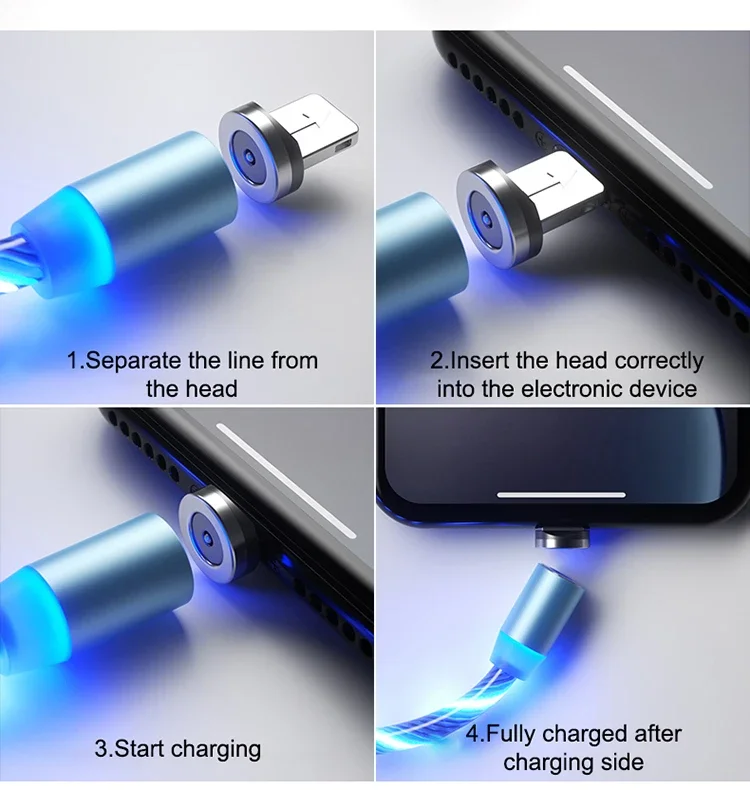 Micro Usb Keysion Led Magnetic Usb Cable Fast Charging Magnetic - Main Image