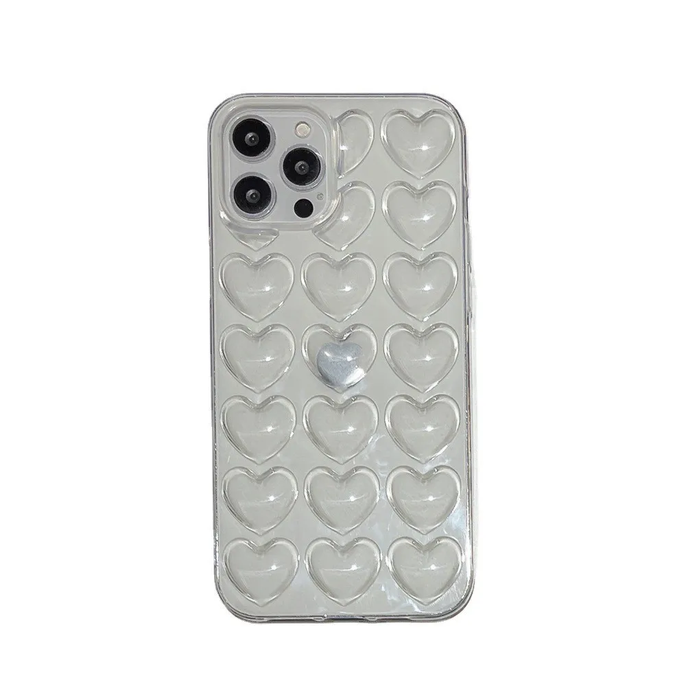 Three Dimensional Heart Electroplated Phone Case with Anti-Drop Protection