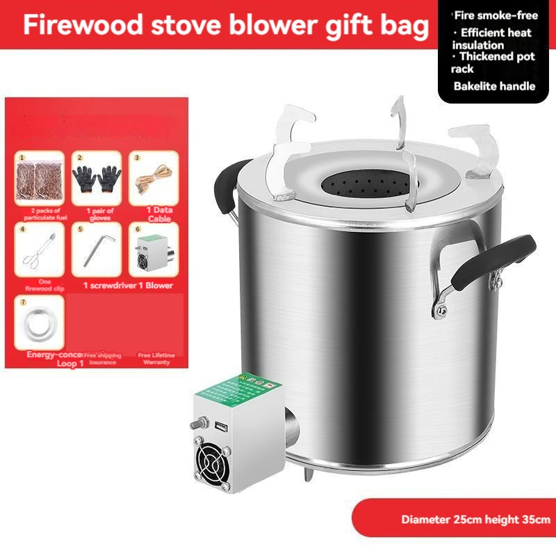 Wood Stove Energy-saving Household Wood Gasifier Rural Smokeless Picnic Outdoor Stove