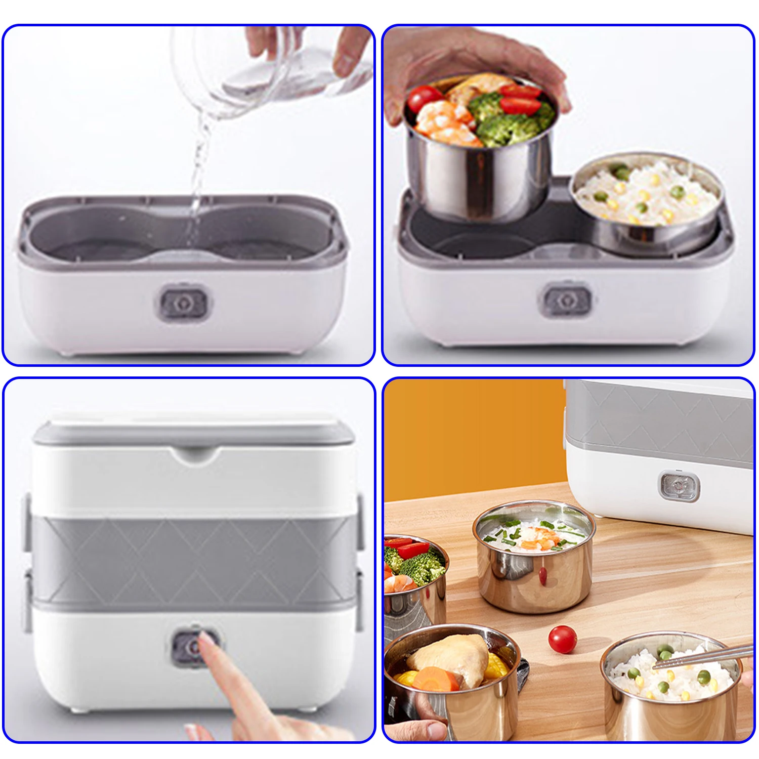 Electric Lunch Box with Single Layer, Electric Food Warmer