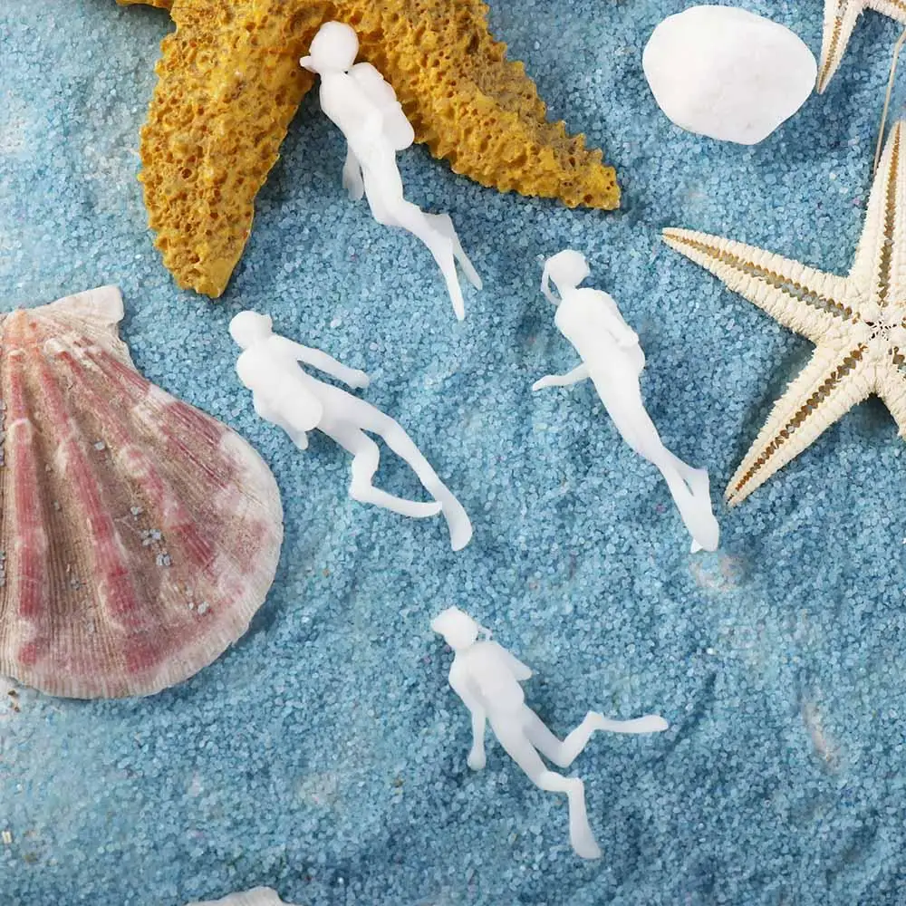 Unpainted Miniatures Ocean Diving Diver Action Figures Model Underwater Dive Decoration Accessories 1pc