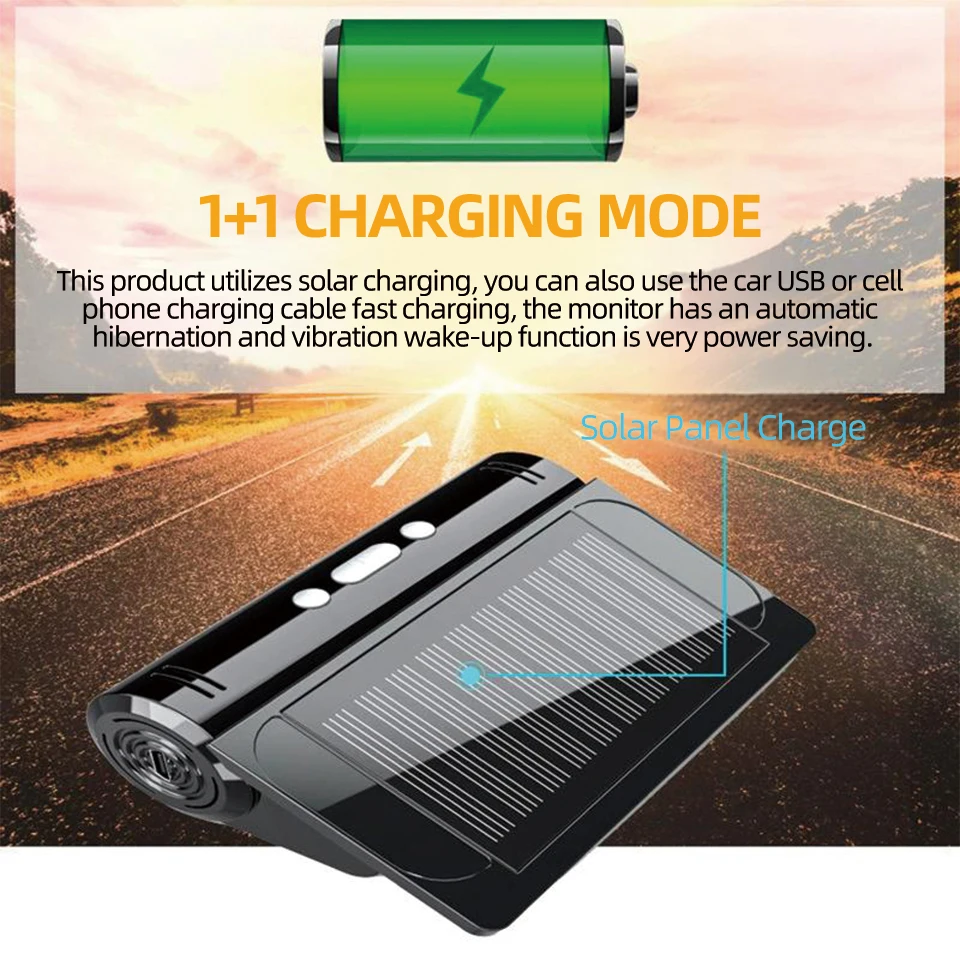 Car Tire Pressure Monitor TPMS Wireless Intelligent Sensing Tire Pressure Monitoring System Hidden Four-wheel Simultaneous Measurement Display