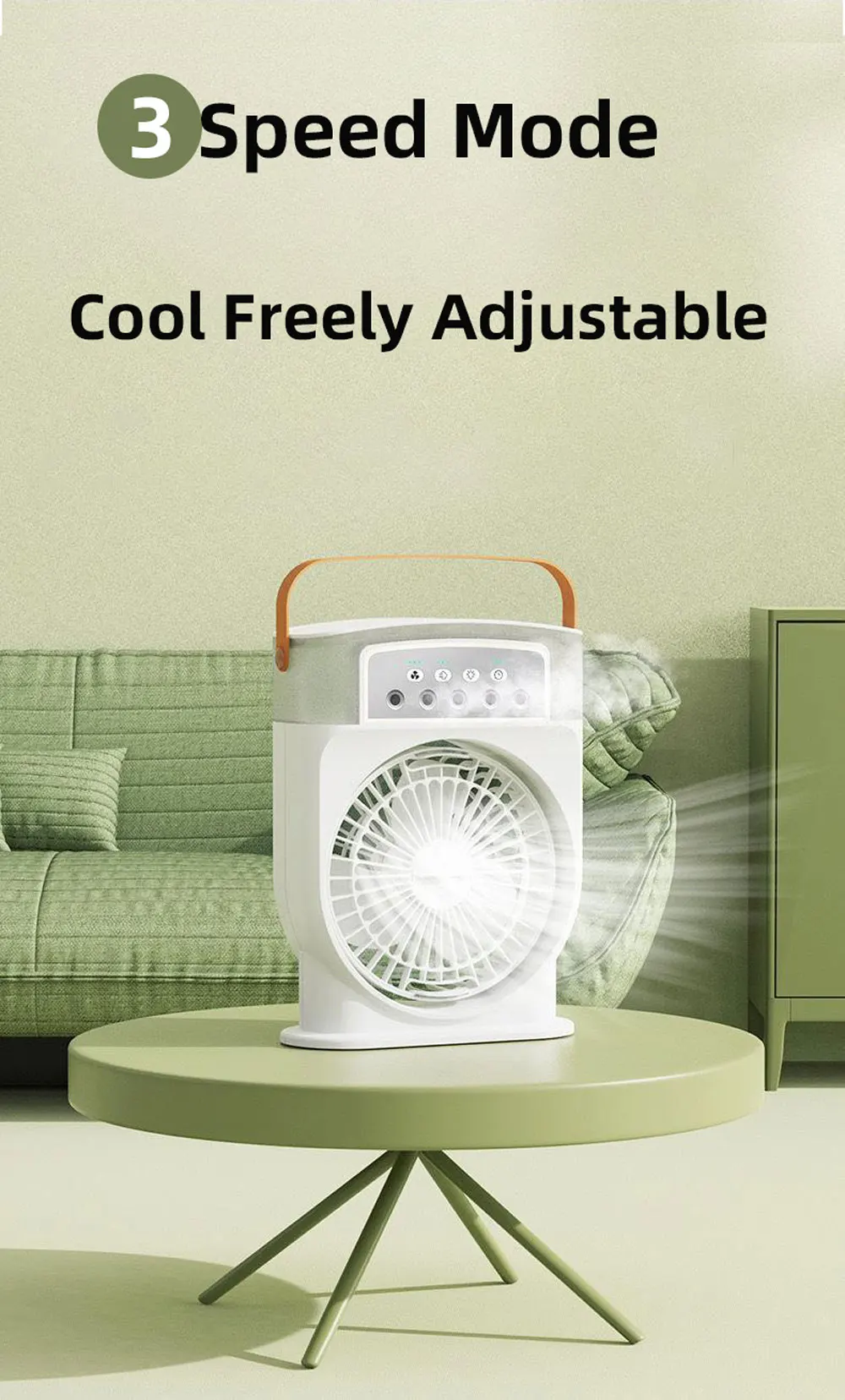 Description Picture 5 of itemFive Hole Spray Electric Fan New USB Humidifying Cooling Spray Small Air Conditioner Wireless Portable Mini Night Light Air Cool