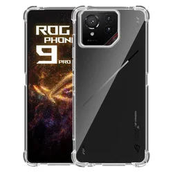 Soft TPU Transparent Shockproof Phone Case with Airbag Protection for ROG Phone 9 (Transparent)