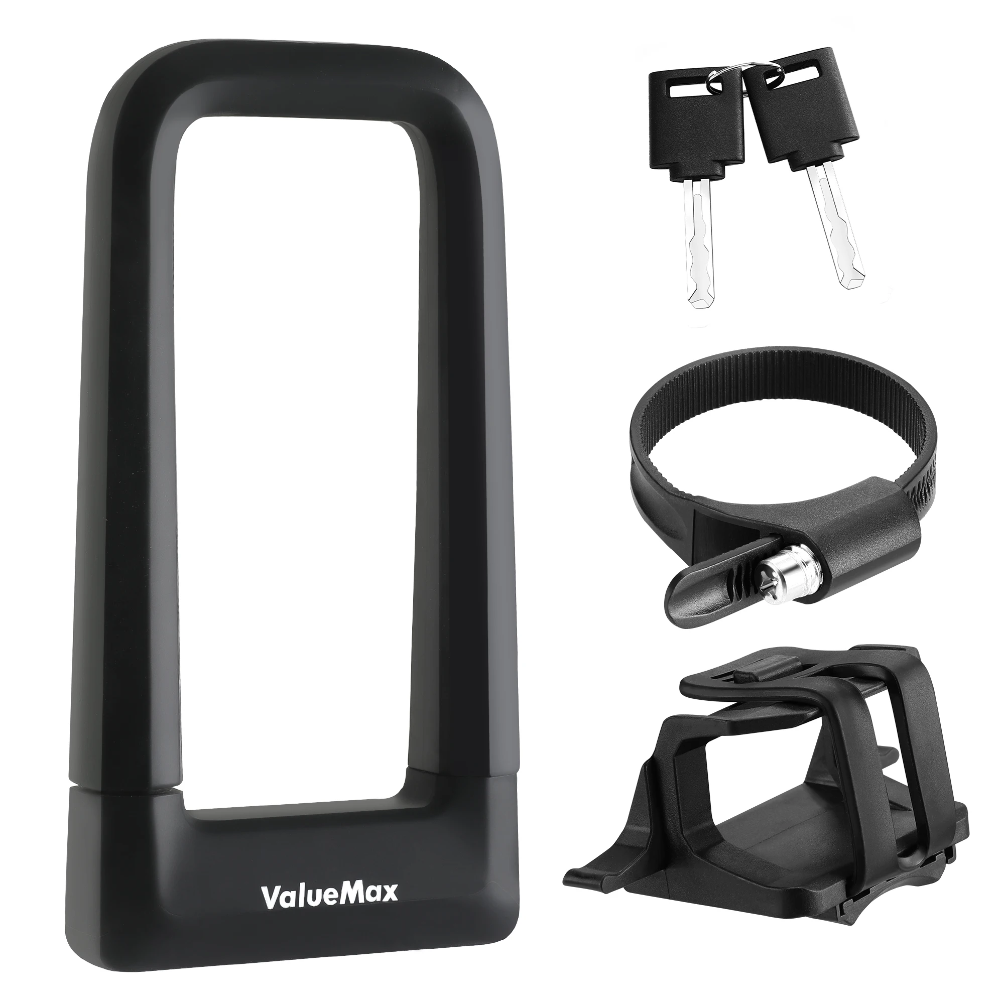 Valuemax Bike U Lock black Orange Color Anti-theft Secure MTB Road Bike Motorcycle Wheel Lock With Bracket & Key