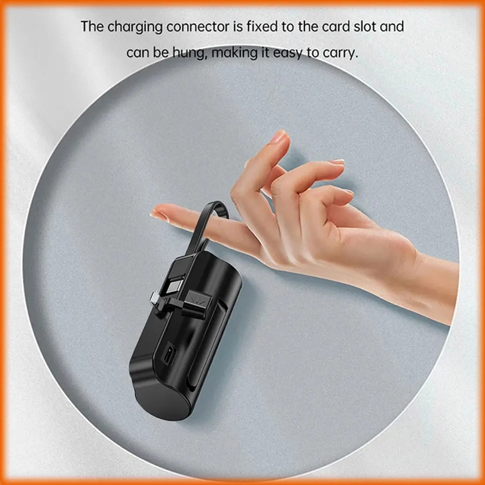 

Power Bank Internal Cable Mini Power Bank External Battery Portable Charger Suitable for Mobile Phone Backup Power Bank 10000mAh