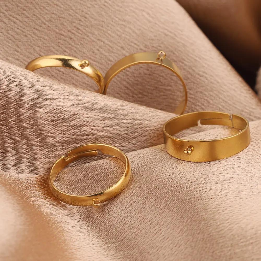 Anelli Vuoti, 20 Pezzi Anelli Vuoti in Acciaio Inossidabile Anelli Piatti Regolabili Basi Diametro Circa 10 mm Accessori Gioielli Fai da Te per Uomo Donna Gioielli Artigianali