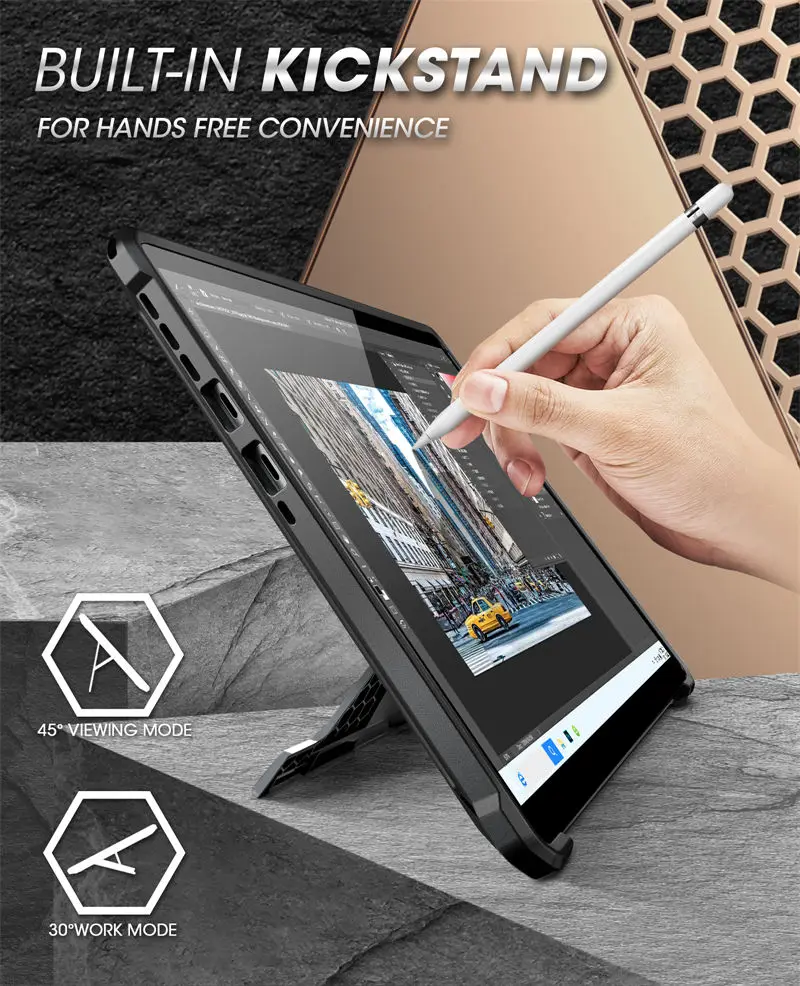 supcase para microsoft surface pro caso robusto caso protetor com embutido kickstand compatível com tipo teclado capa