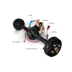 Heavy-duty gear-shifting rear axle assembly electric tricycle  electric car conversion kits /Electric rickshaw tricycle motor