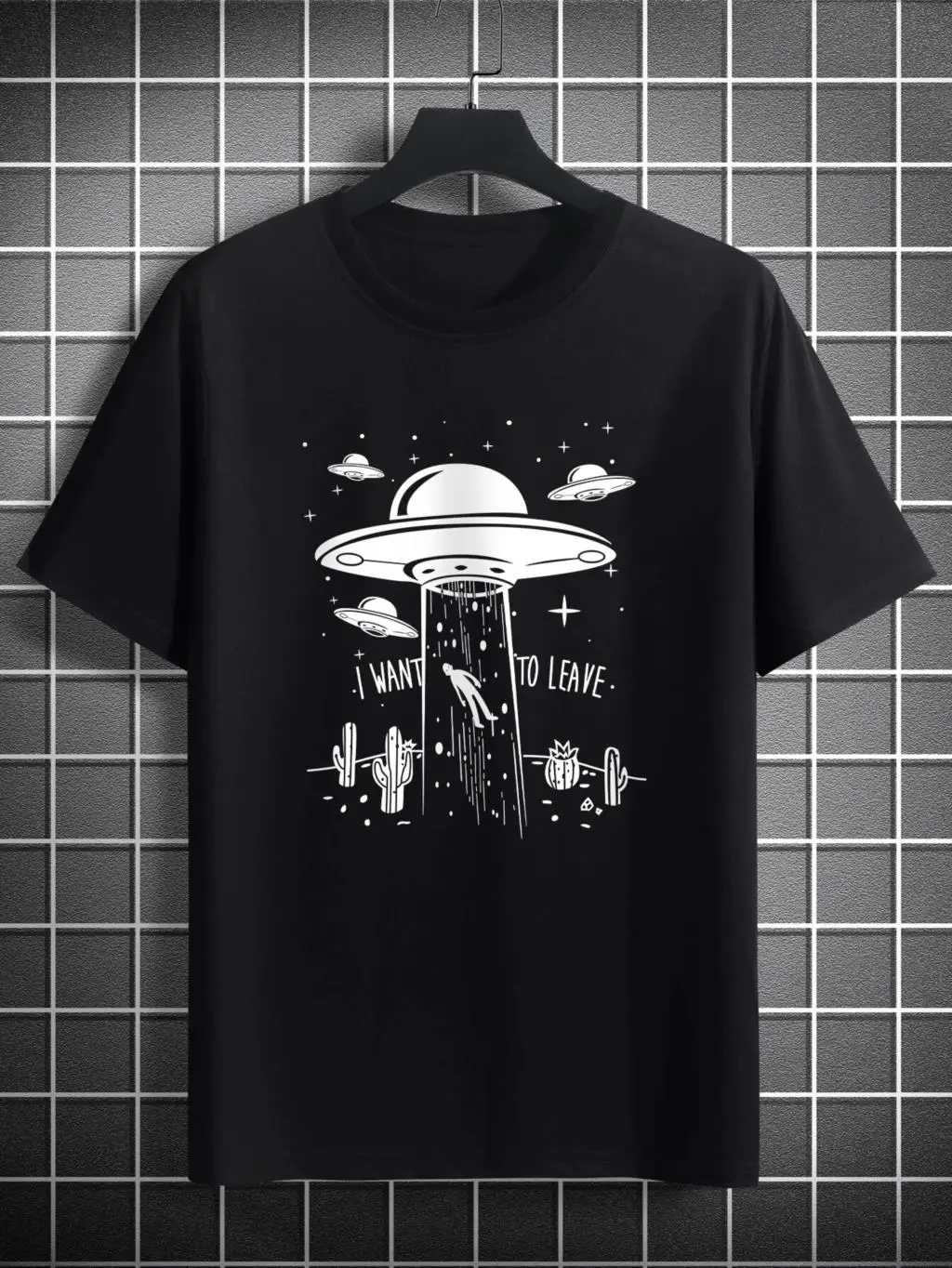 

Мужская футболка с принтом «хочу задать листьям», Повседневная модная летняя футболка с коротким рукавом и круглым вырезом, стандартные футболки большого размера