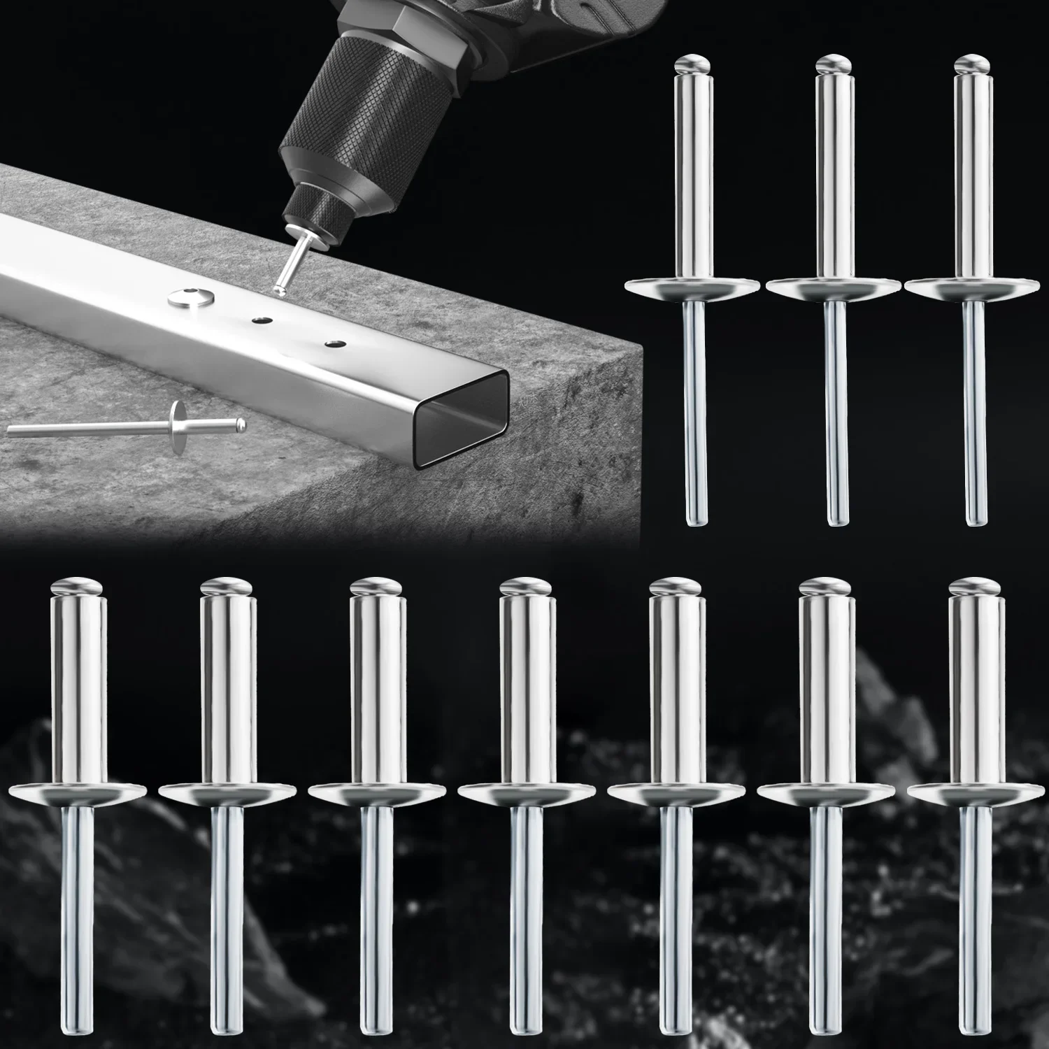 100/20pcs Large Flange Blind Rivets Aluminum Pop Blind Rivet Assortment Kit Screw Nails Duct Boat Rivet Fastener rivets and fasteners,rivets and screws