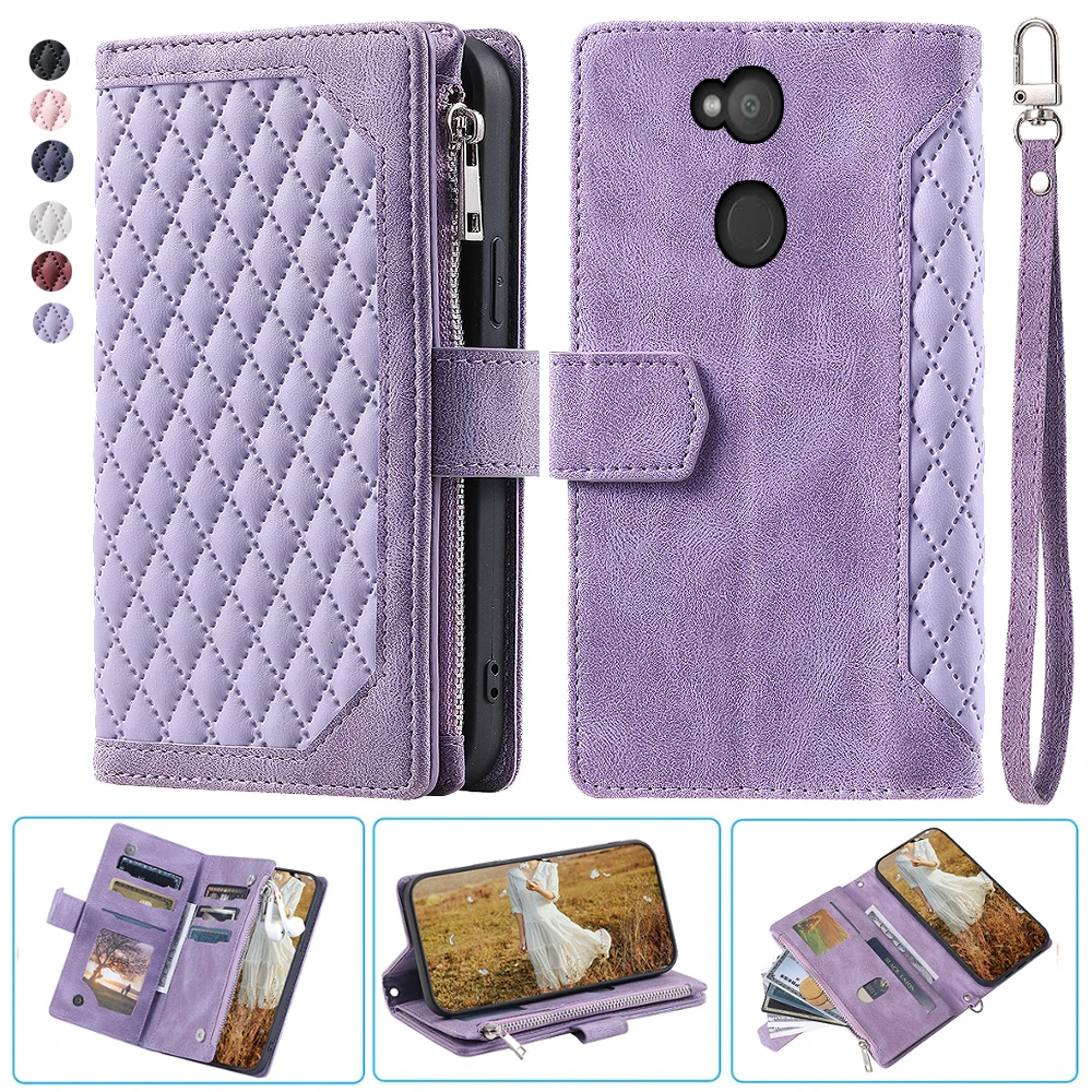 

Кожаный чехол-книжка с ремешком на запястье для Sony Xperia L2