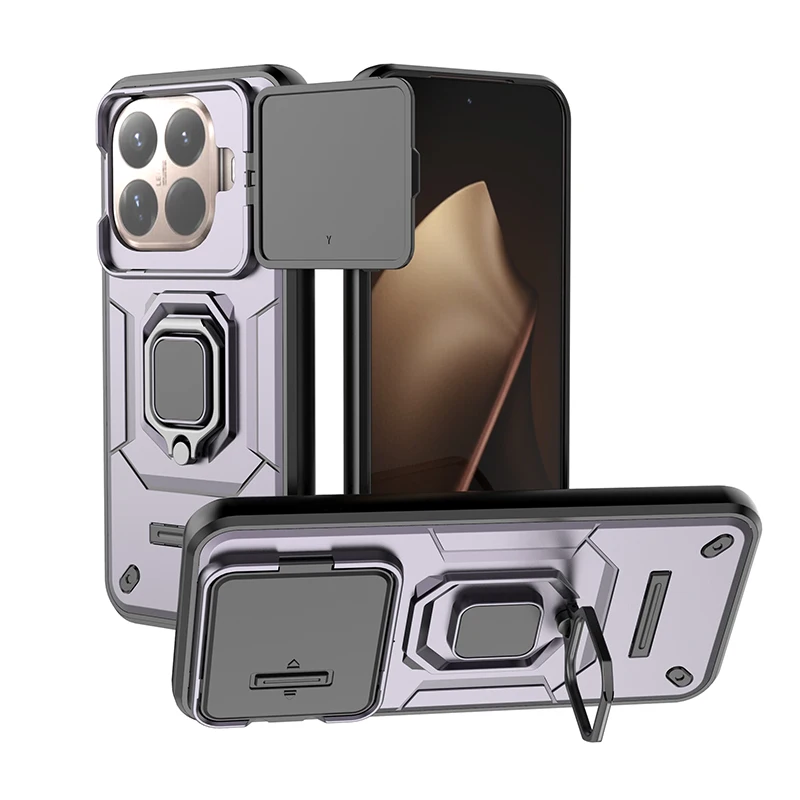 Shockproof Armor Phone Case with Slide Camera Cover and Car Magnetic Holder