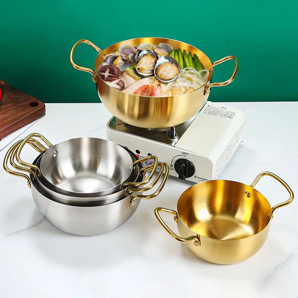 Great Paella Pan Easy to Clean Ramen Noodle Pot Anti-scalding Kitchen Cookware Home Instant Noodle Cooking Pot