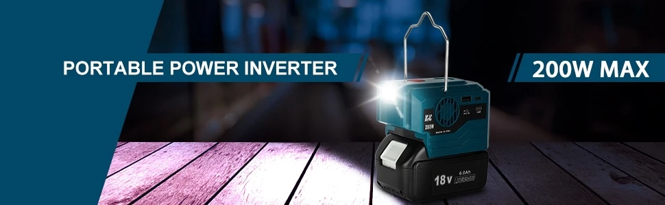 200W Power Inverter for Makita 18V Battery Modified Sine Wave Power Inverter Con