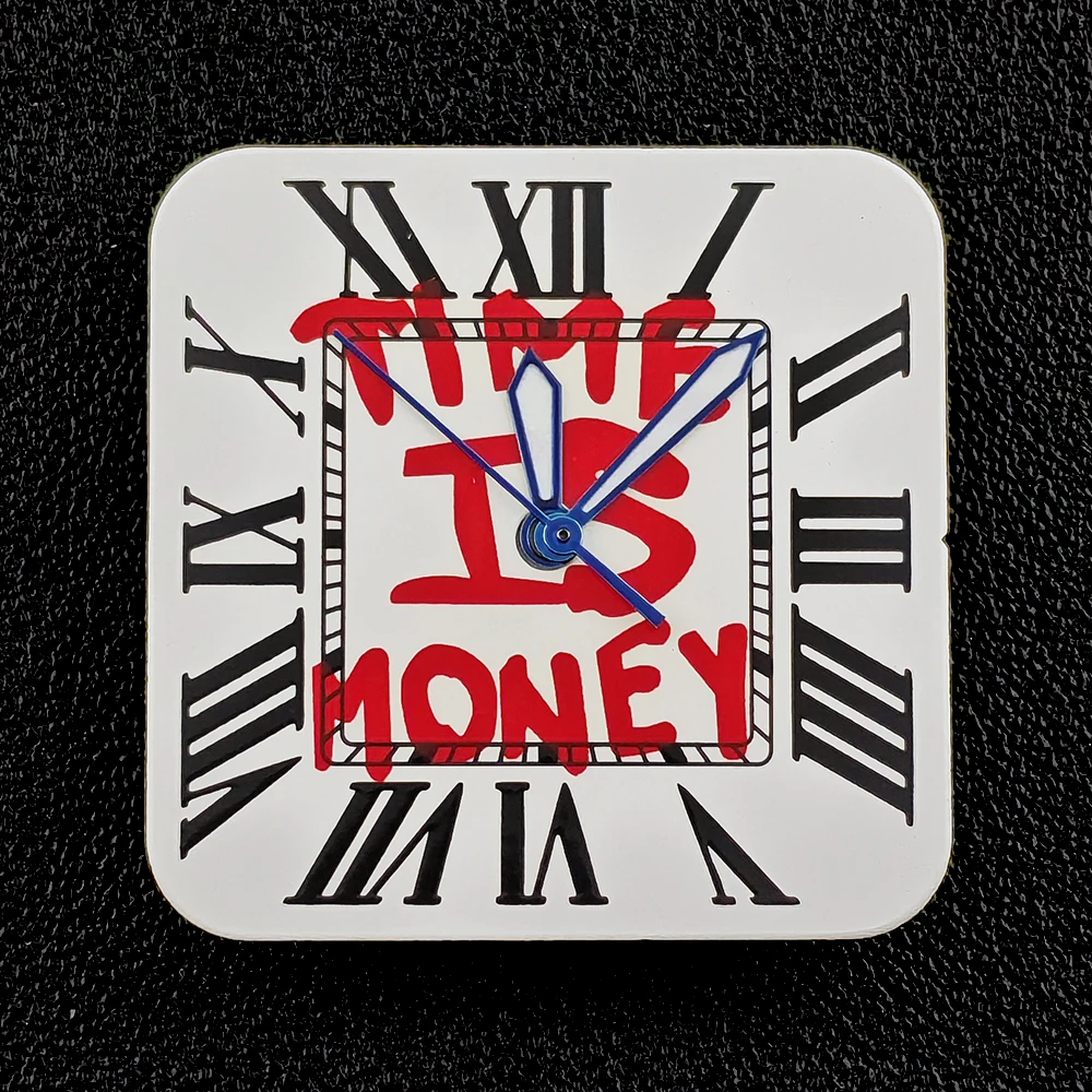 Square Dial 'Time is Money' Customized Watch Face for Premium Watch Accessories