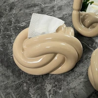 Modern Tissue Box Fun Knot Face Tissue Holder Ceramic Tissue Cases Container 1