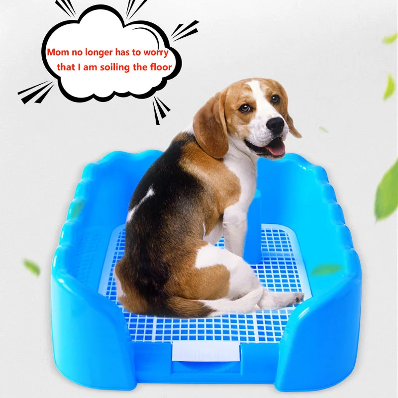 Pet Potty Portable Puppy Plastic Training Dog Toilet Tray with Fence