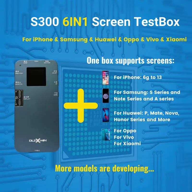 

Top DL S300 6in1 LCD Screen Tester Machine For iPhone Samsung Huawei Oppo Vivo Xiaomi (All In One Version)