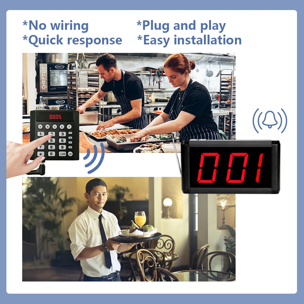Wireless Queue Calling System Take a Number Device with Voice Call Waiting Number Management System For Restaurant Hospital Bank wireless calling system
