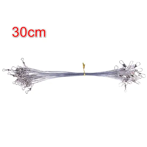 Anti Bite Steel Fishing Line Steel Wire Leader With Swivel Fishing Accessory Lead Core Leash Fishing Wire 15cm 20cm 25cm 30cm - Image 13