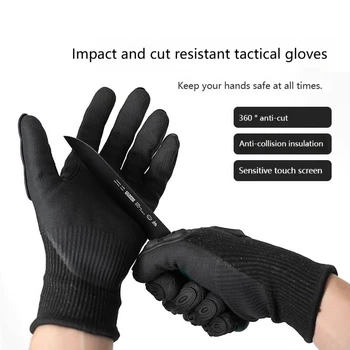 Level 5 Tactical Gloves Professional Anti-cutting stab carbon fiber Military Outdoor Special Forces Combat Knuckle Protection 1