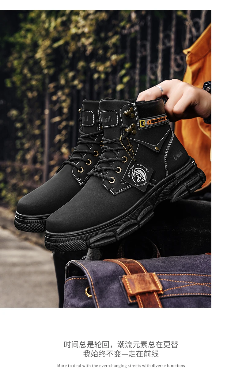 CYYTL Mens Boots Casual Winter Shoes Platform Leather Outdoor Designer Luxury Work Safety Ankle Sneakers Chelsea Cowboy Tactical