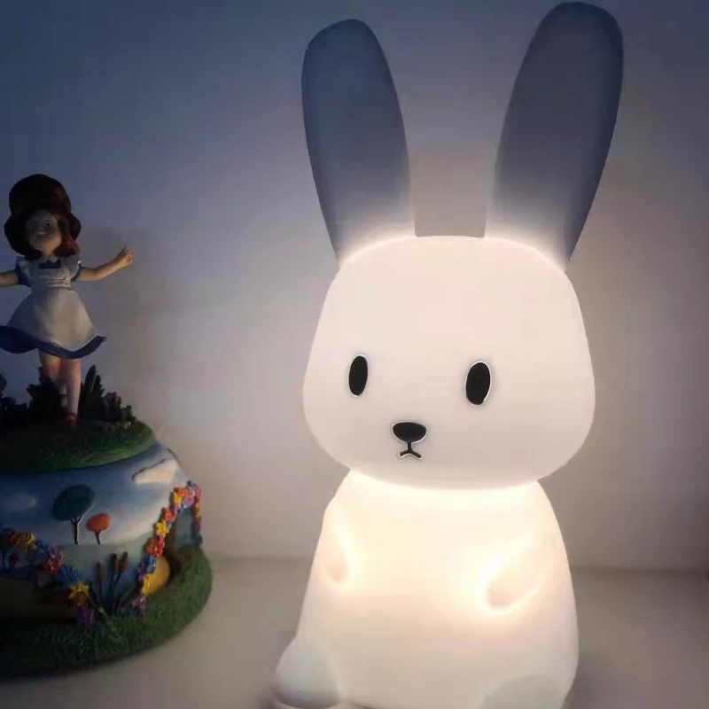 

Happy Easter Gift Kawaii Little White Rabbit Night Light for Baby Girl Cute Decoration Led Bedside Bedroom Dimmable Lamp Bunny