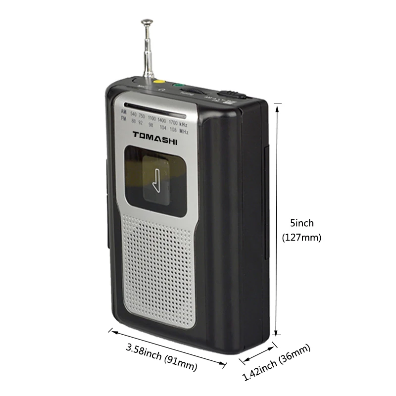 TOMASHI F-318A Portable Cassette Player Tape Recorders FM AM Radio Walkman with Built-in Speaker for News,Music,Language Learnin cassette player