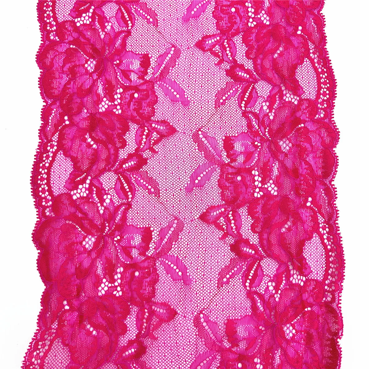 3y/lot Width 21.50cm Fuchsia Elastic Stretch Lace Trim Bright Pink Skirt Hem Underwear Sewing Craft DIY Apparel Fabrics Lace 4