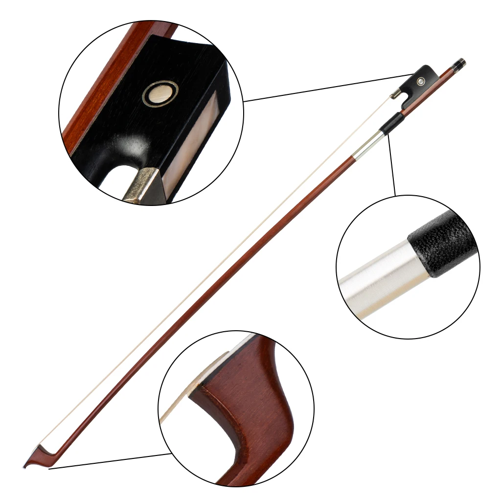 Cello Bow Advanced Brazilian Wood 4/4 3/4 1/2 1/4 1/8 Size Cello Bow Brazilwood Arcos Ebony Frog Natural Horse Hair