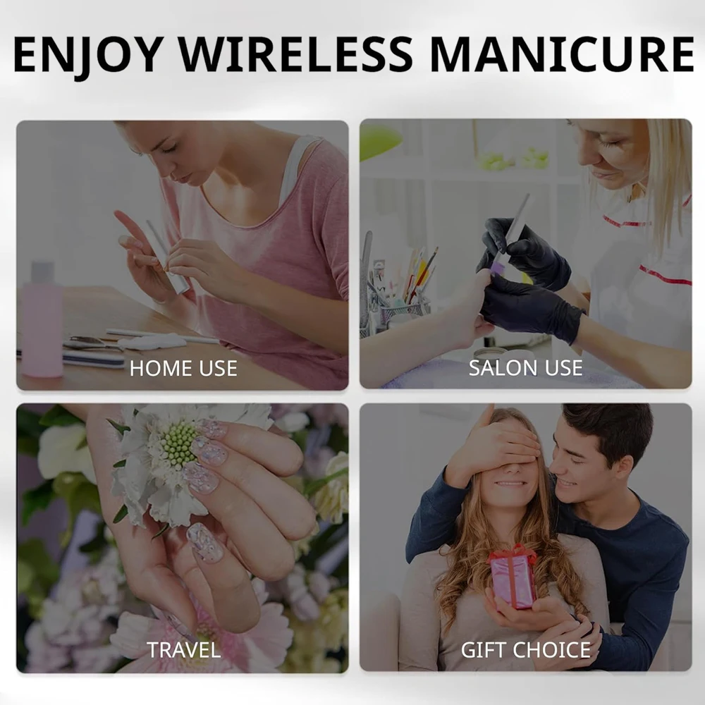 Mini UV Nail Light - Timers and Adjustable Stand, Handheld LED Nail Lamp for Gel Nails, Rechargeable Nail Dryer for Manicure Art