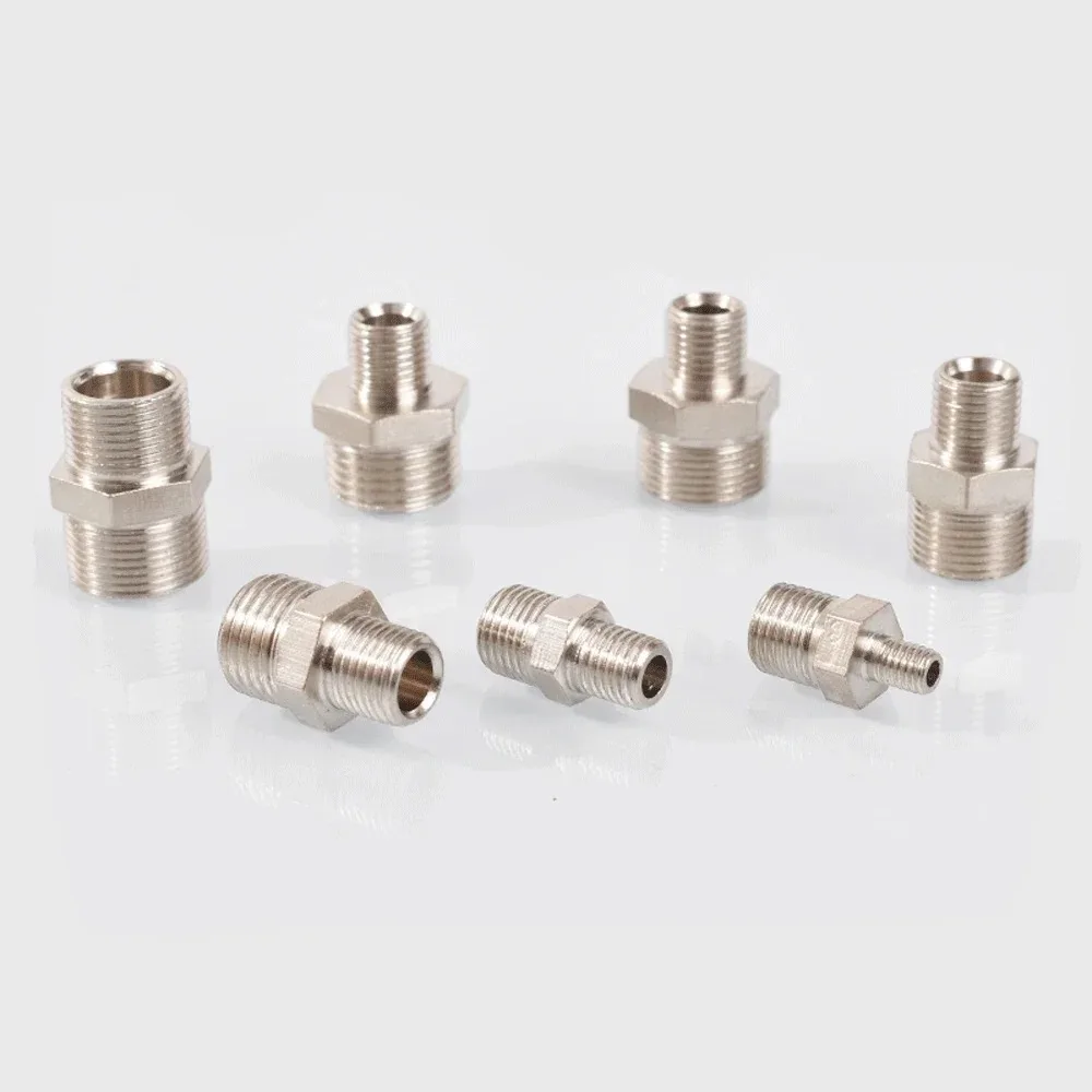 Brass Pipe Fitting M8 M10 M12 M14 M16 M18 M20 Metric x 1/8" 1/4" 3/8" 1/2" BSP Male Nickel Plated