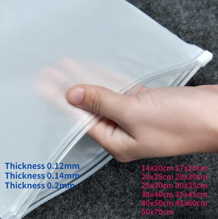 0.2mm Double-Sided Frosted Slider Lock Plastic Packaging Bags 