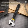 6/8/10/12 Inch Universal Spanners Black Rubber Non-slip Handle Adjustable Wrench Multifunction Auto Mechanic Maintenance Tools 5