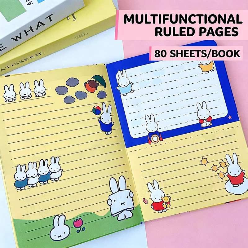 Adorable Rabbit PU Leather B6 Notebook with Thick Colorful Lined Pages