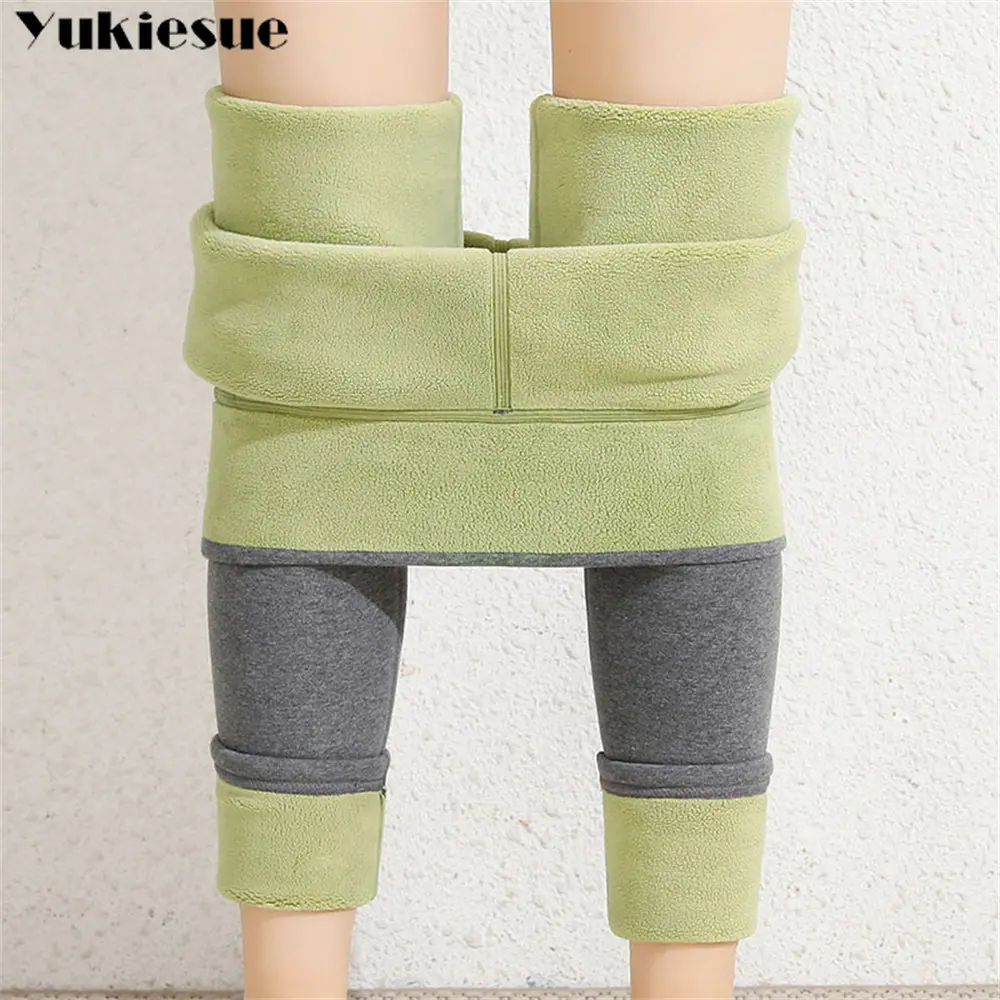 

Autumn Winter Velvet Thickening Warm High Waist Cotton Pants Female Thermal Tights Ladies Trousers Fleece Leggings Pencil pants
