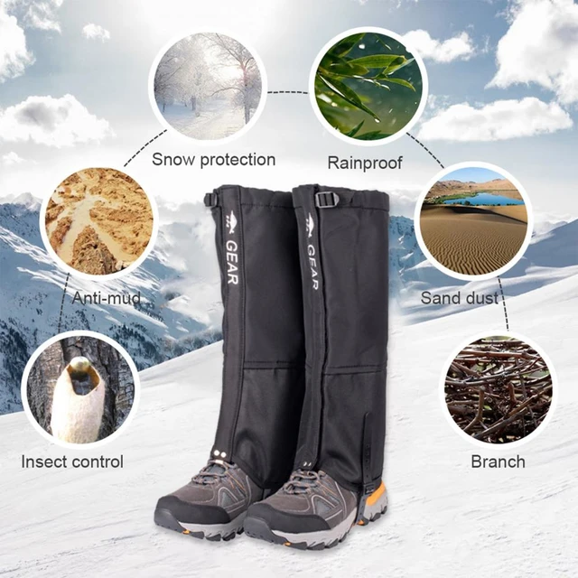 Polainas impermeables para piernas, polainas transpirables resistentes al  agua, protectores ajustables para botas de nieve para acampar al aire libre  - AliExpress