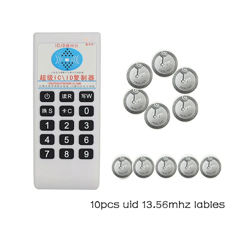 Duplicador RFID portátil con lector de etiquetas uid, 125Khz, T5577, escritor, 13,56 Mhz, tarjeta de Chip inteligente UID, clonador de llaves, programador, copiadora