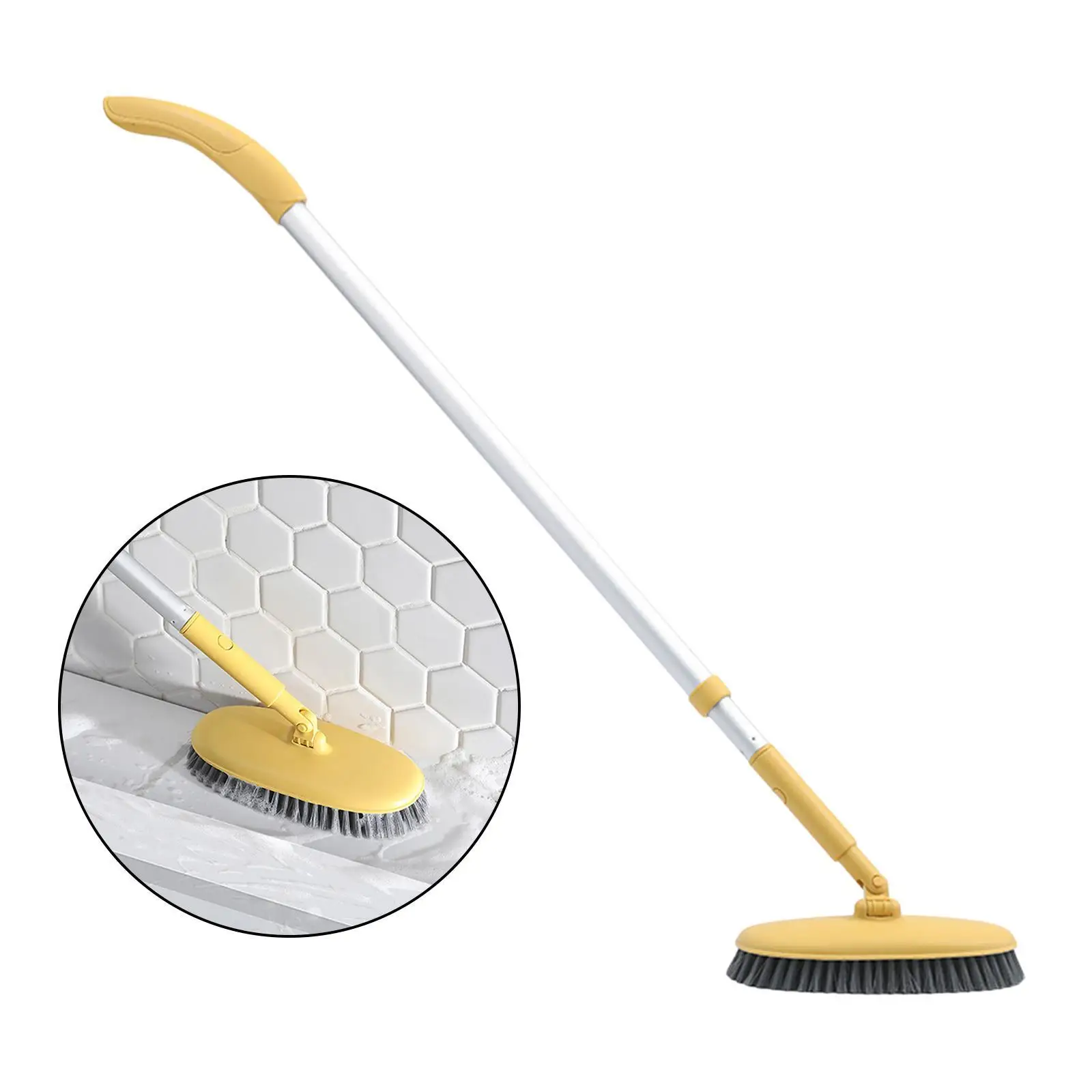 Floor Scrub Brush with Long Handle Scrubber for Swimming Pool Patio Garages