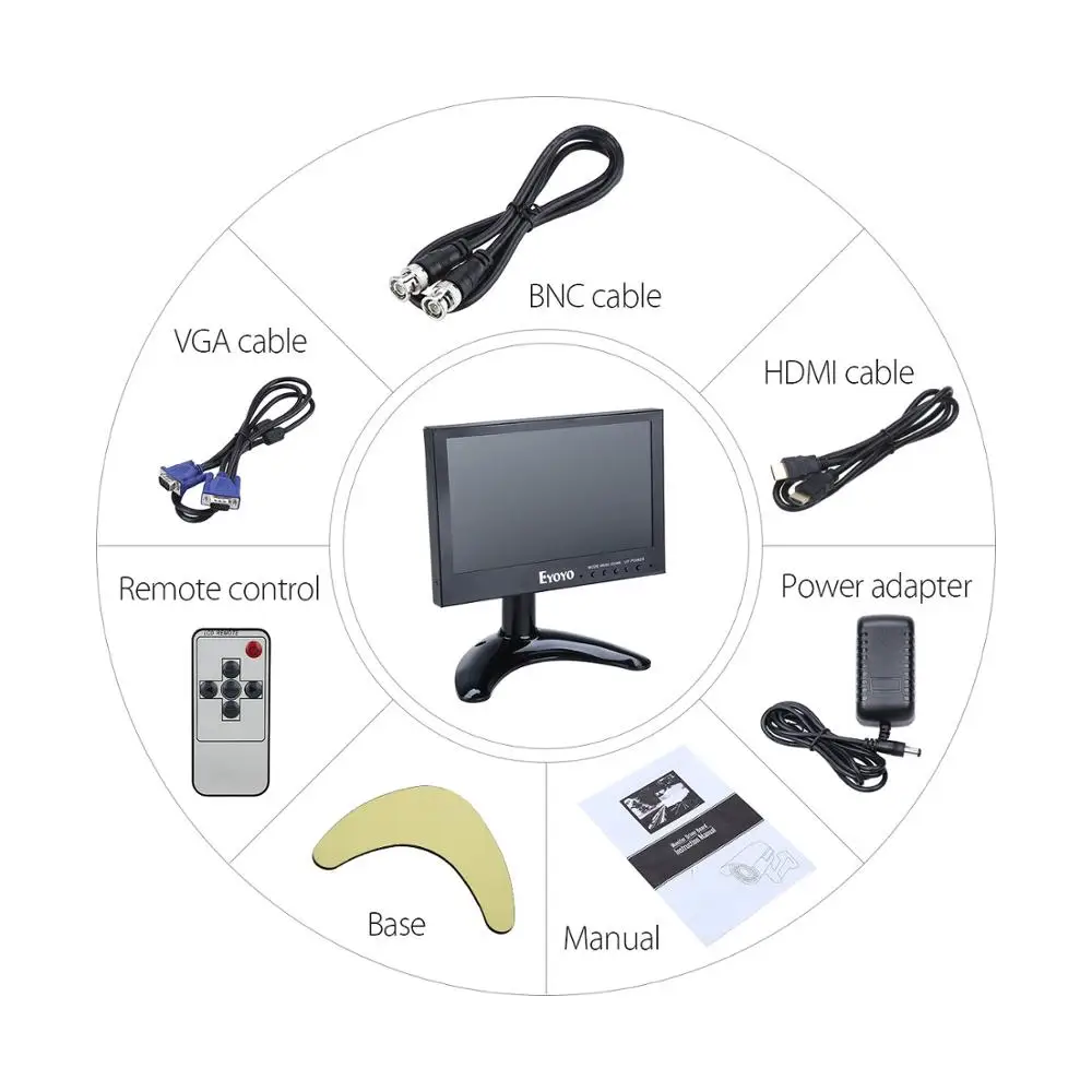 ZHIXIANDA 8 ġ   LCD ÷ AV/BNC/VGA/HDMI/USB Ŀ  ȭ ǻ 