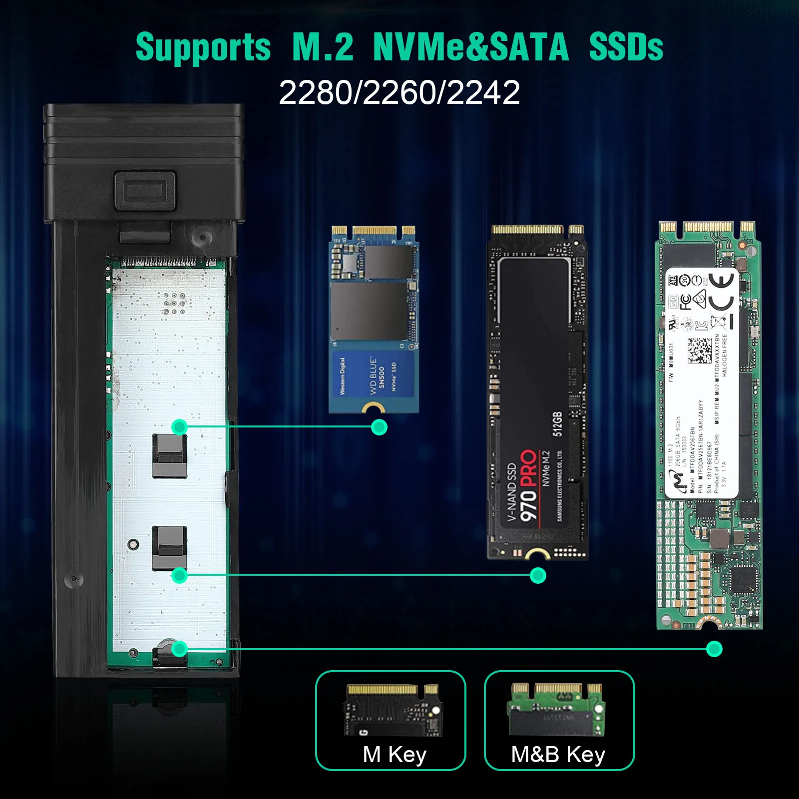 USB 8-em 1 com armazenamento de disco