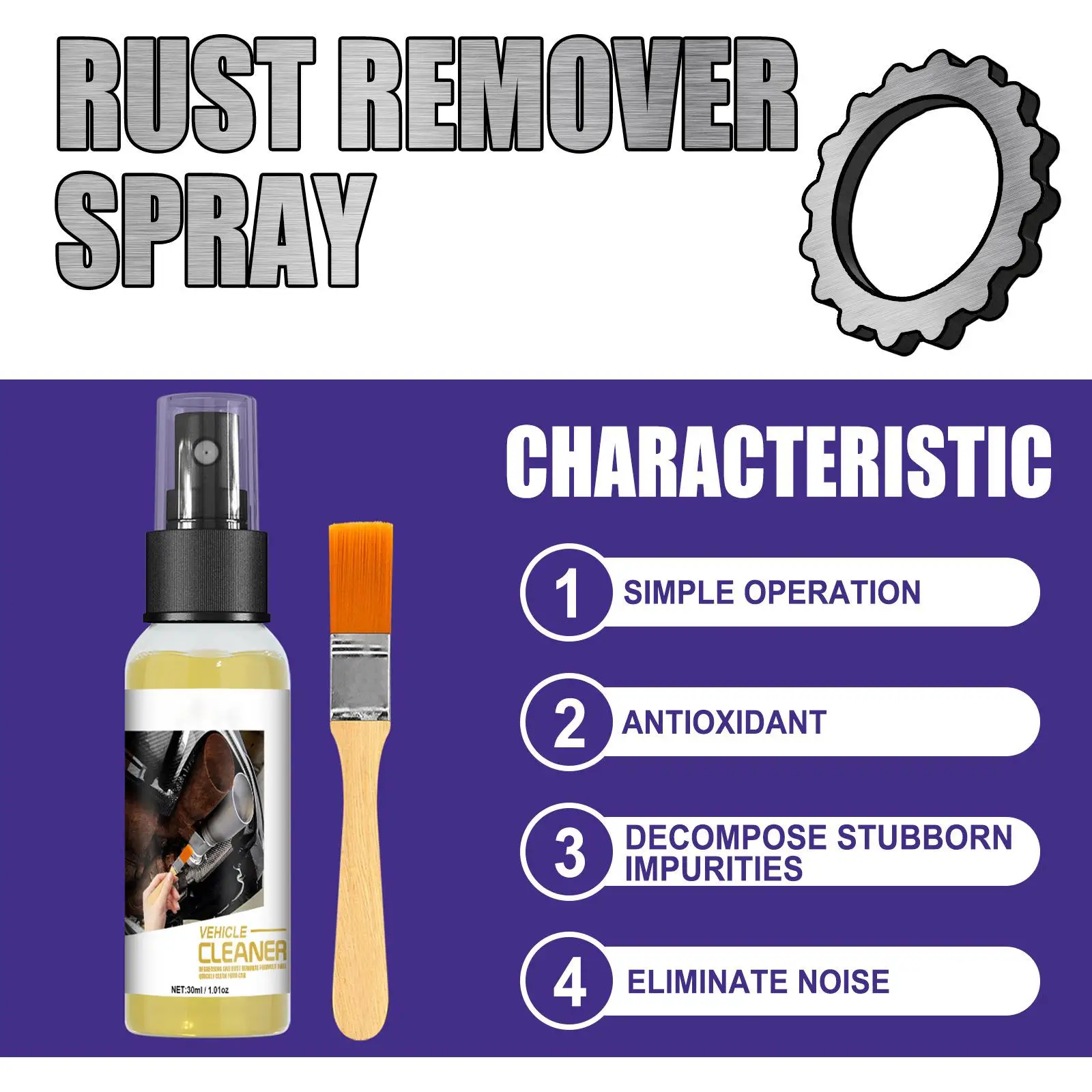 Multifunctional Car Rust Remover for Car Detailing Metal Door Handles