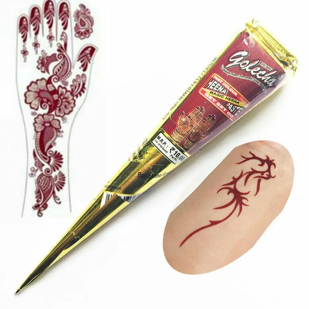 

Paste Sticker Art Indian Henna Body Tattoo Temporary Henna Mehandi Ink 3 Colors Temporary Tattoo Herbal Henna Cones Body Art