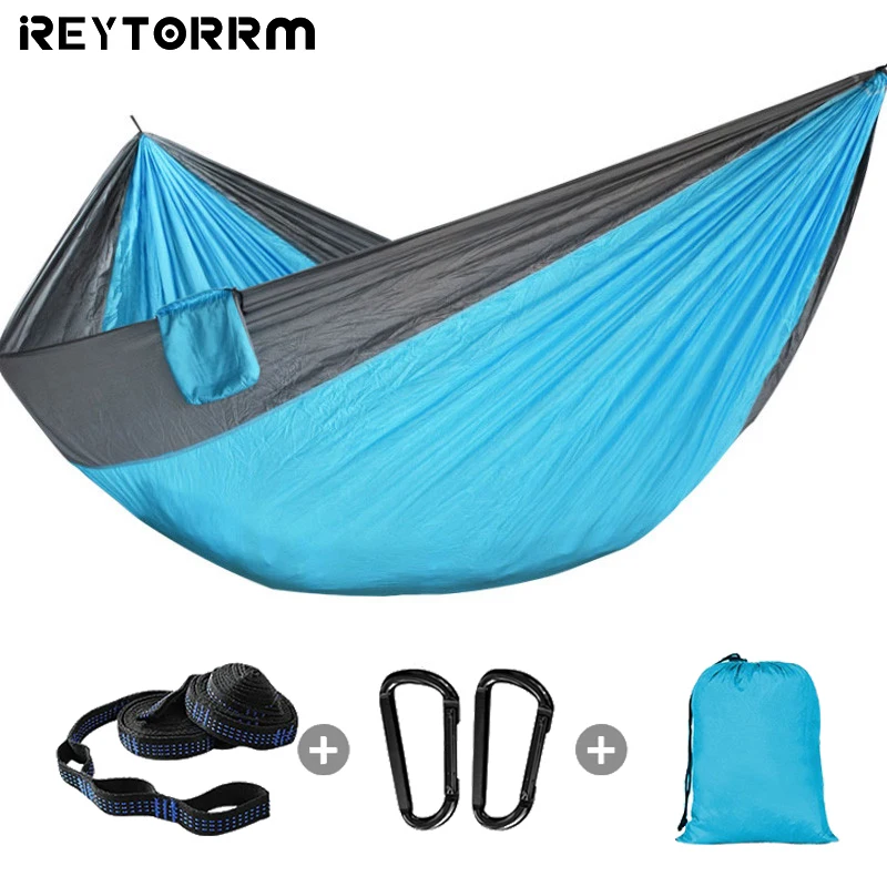 125x78inch 2-3 Person Large Hammock Lightweight Large Nylon Camping Hammock for Family Camping Picnic Travel Adventure Outdoor