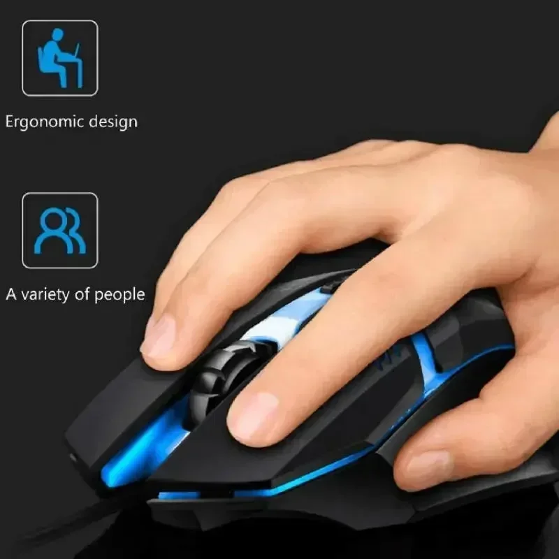 Premium Ergonomic RGB Backlit Gaming Mouse with USB Connectivity and 4 Buttons