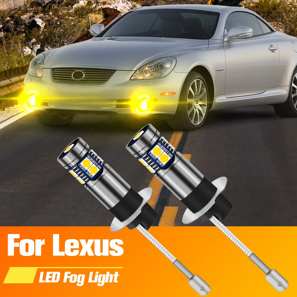 

2pcs LED Fog Light Blub H3 Lamp Canbus For Lexus LX470 ES300 ES330 IS300 GX470 SC430 2003 2004 2005 2006 2007 2008 2009 2010