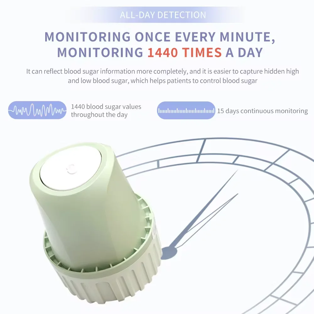 Aidex 2 Dynamic CGM System Glucose Sensor 24h Real Time Monitoring Tester Diabetes Suger Sensor Continuous 14 days IOS/Android blood glucose monitor
